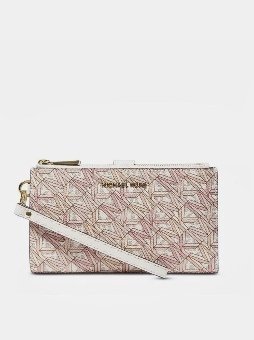 Michael Kors Jet Set Large Wristlet Pink & White